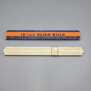 Vintage Engineering Instruments 10 inch Slide Rule Match Tool w/Box Made in USA